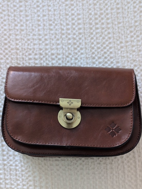 Patricia Nash Handbags - Patricia Nash Besano Chestnut Brown Leather Crossbody with Brass Turn-Lock